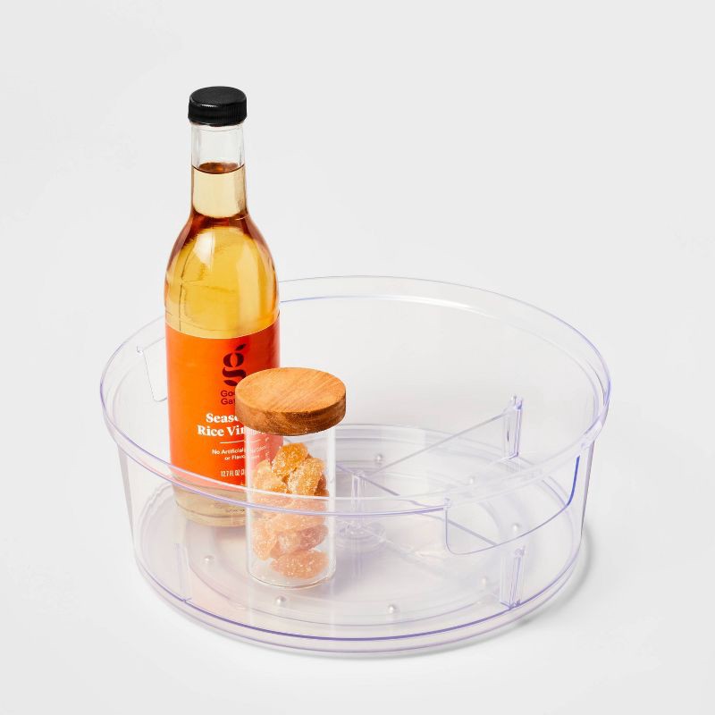 slide 3 of 3, Plastic Lazy Susan Turn Table 11" - Brightroom™: Clear BPA-Free Pantry & Cabinet Organizer, 1 ct