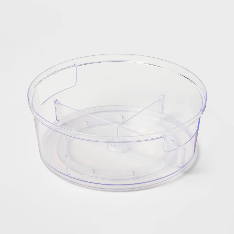 slide 1 of 3, Plastic Lazy Susan Turn Table 11" - Brightroom™: Clear BPA-Free Pantry & Cabinet Organizer, 1 ct