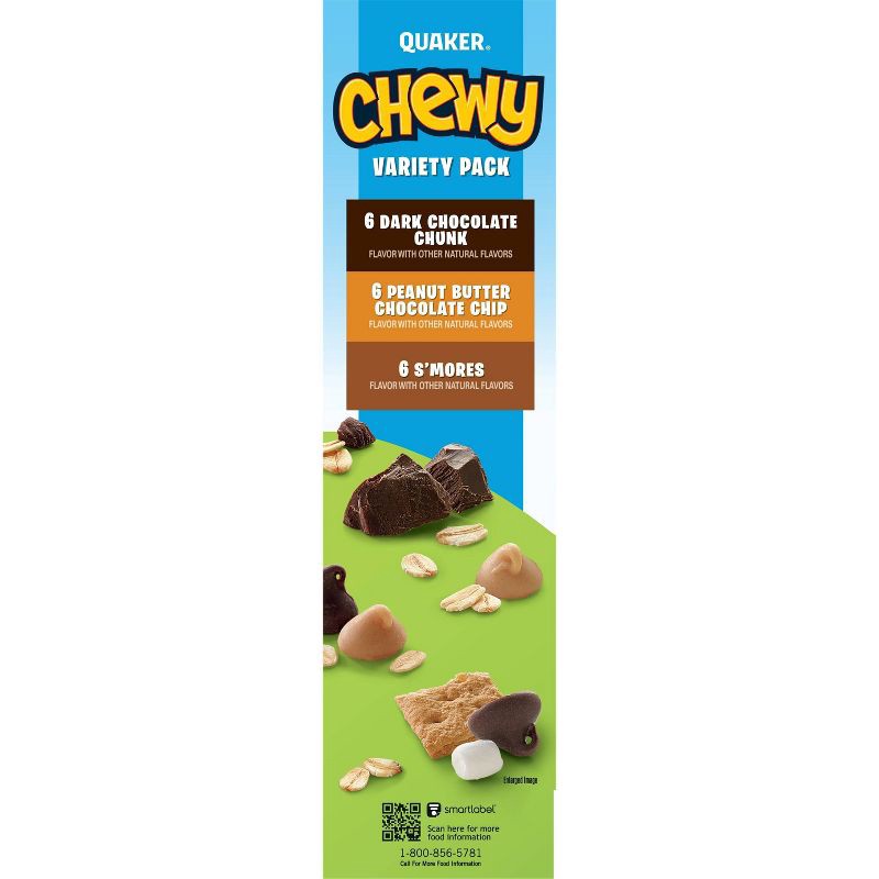 slide 5 of 9, Quaker Chewy 3 Flavor Variety Pack Granola Bars - 15.2oz/18ct, 15.2 oz, 18 ct