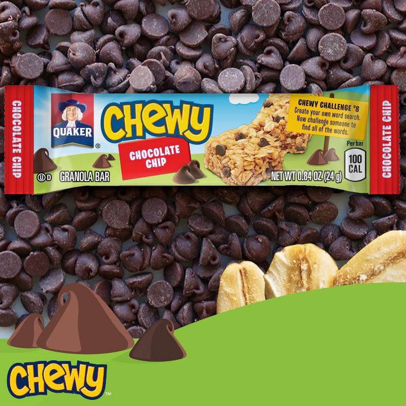 slide 7 of 9, Quaker Chewy Chocolate Chip Granola Bars 15.2oz/18ct, 15.2 oz, 18 ct