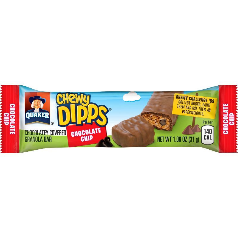 slide 5 of 8, Quaker Chewy Dipps Chocolate Chip Granola Bars - 15.3oz/14ct, 15.3 oz, 14 ct