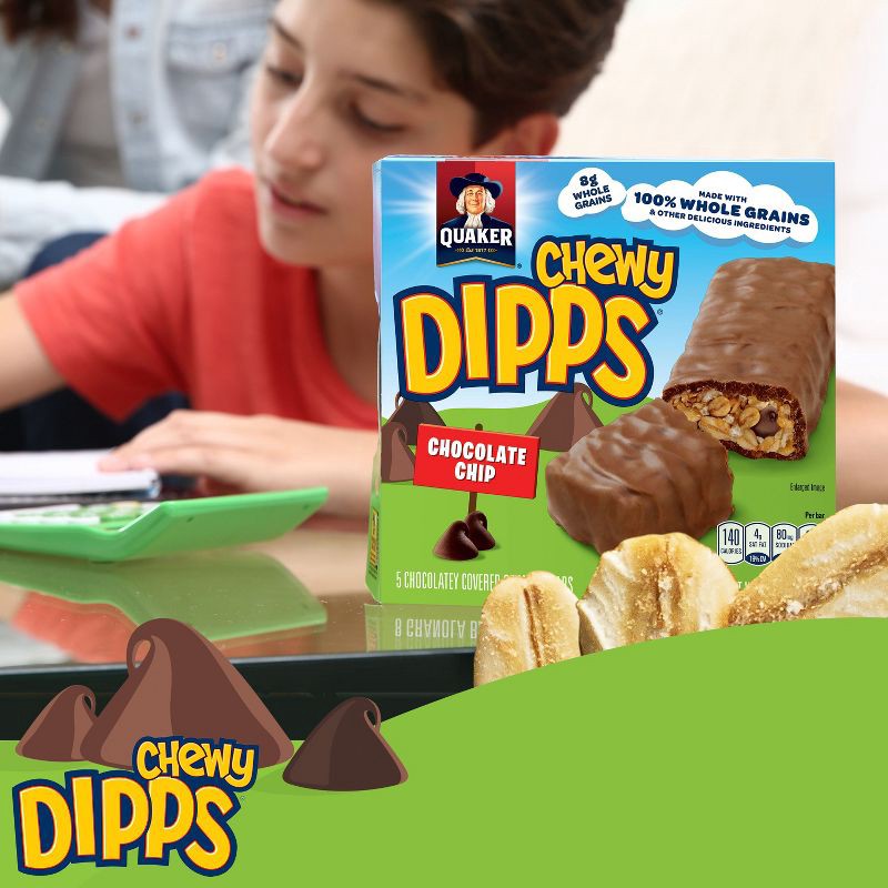 slide 7 of 8, Quaker Chewy Dipps Chocolate Chip Granola Bars - 15.3oz/14ct, 15.3 oz, 14 ct