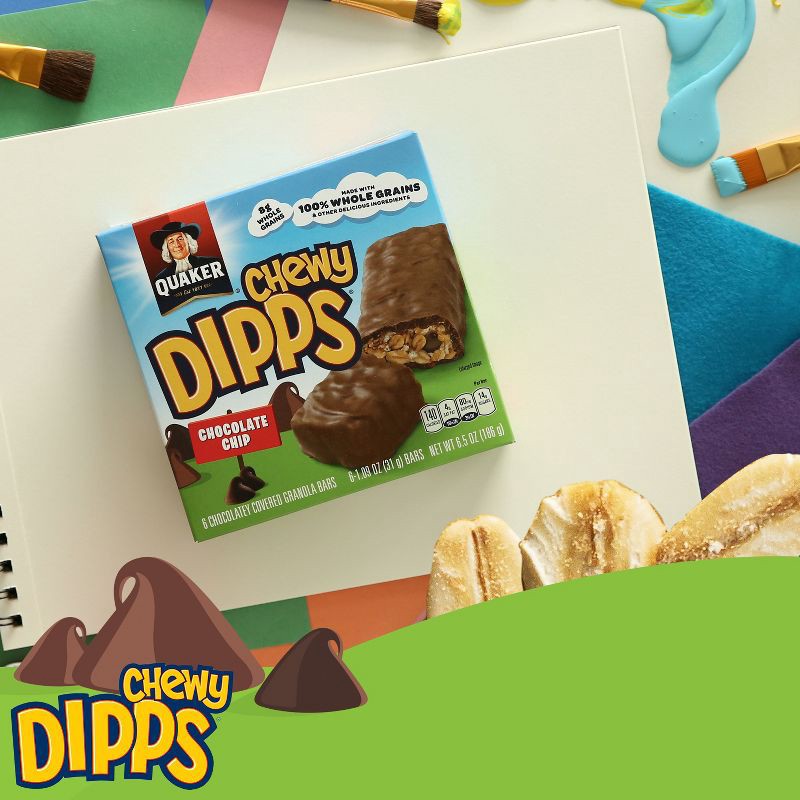 slide 8 of 8, Quaker Chewy Dipps Chocolate Chip Granola Bars - 15.3oz/14ct, 15.3 oz, 14 ct