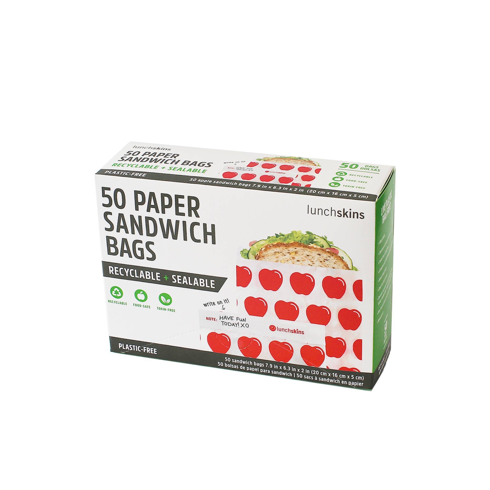 Lunchskins Recyclable & Sealable Paper Sandwich Bags - Apple - 50ct : Target