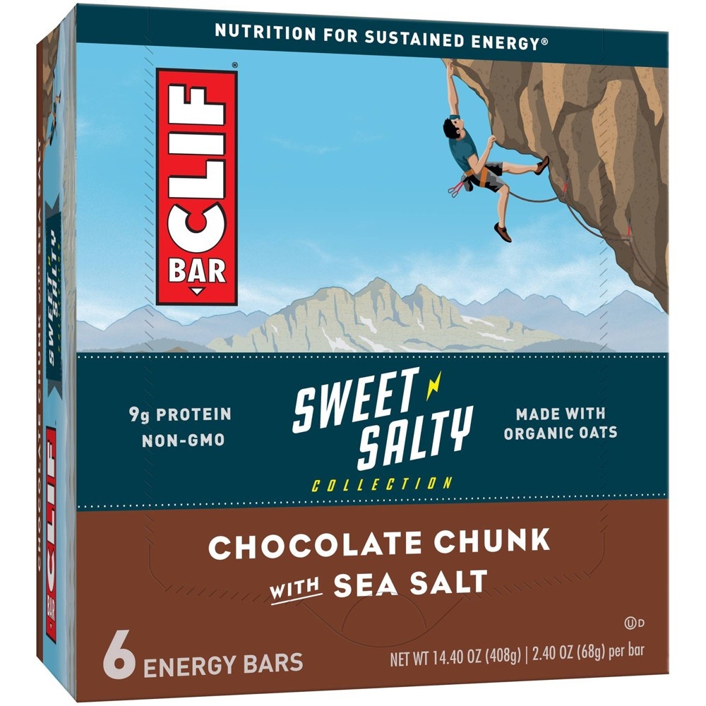 slide 7 of 8, CLIF Bar Sweet & Salty Chocolate Chunk with Sea Salt Energy Bars, 6 ct