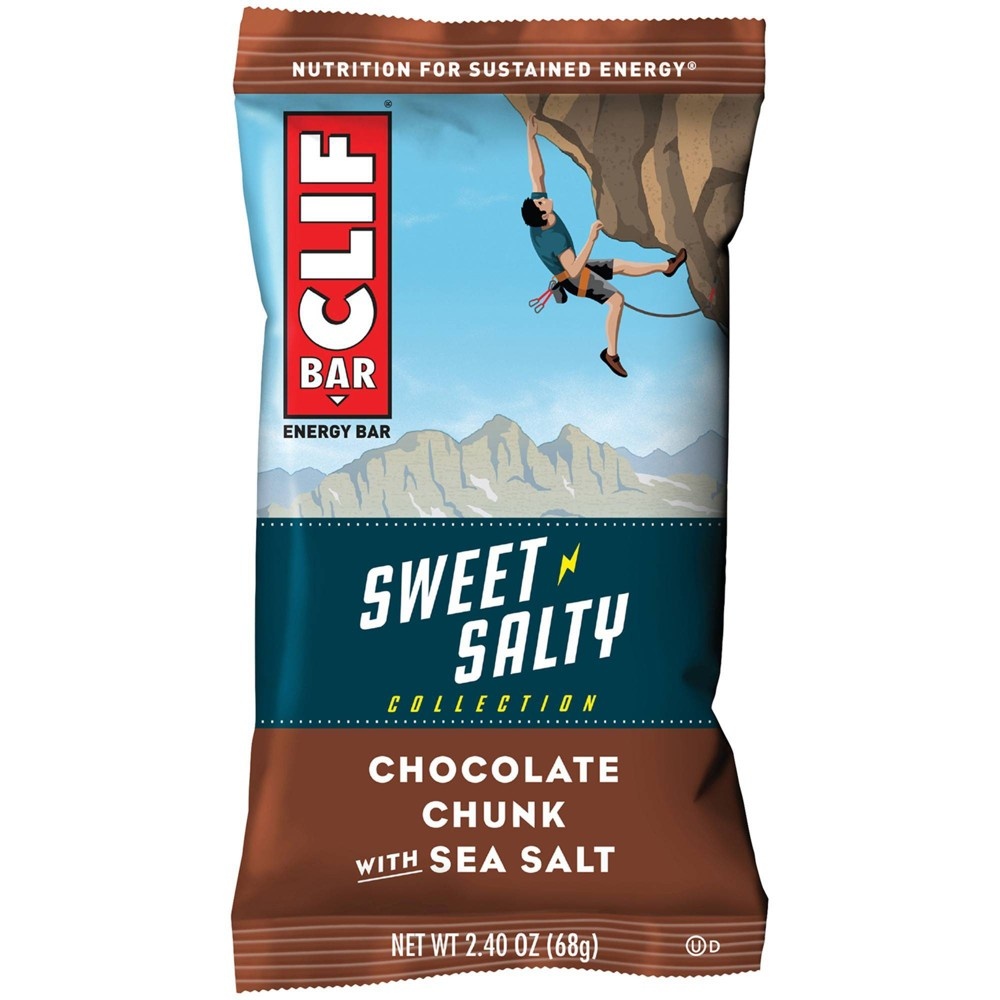 slide 8 of 8, CLIF Bar Sweet & Salty Chocolate Chunk with Sea Salt Energy Bars, 6 ct