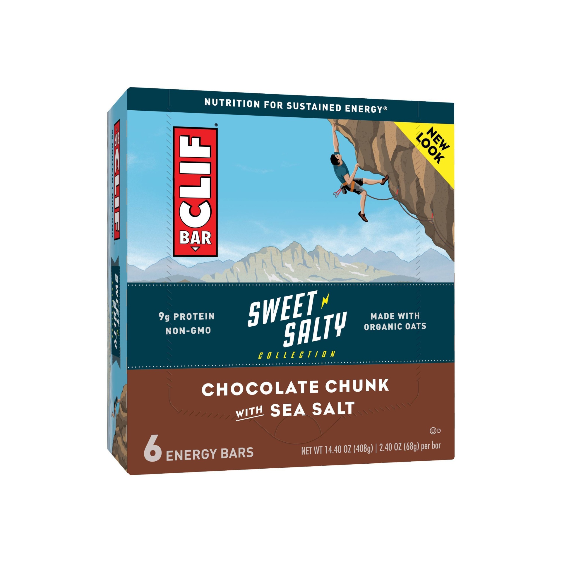 slide 1 of 8, CLIF Bar Sweet & Salty Chocolate Chunk with Sea Salt Energy Bars, 6 ct