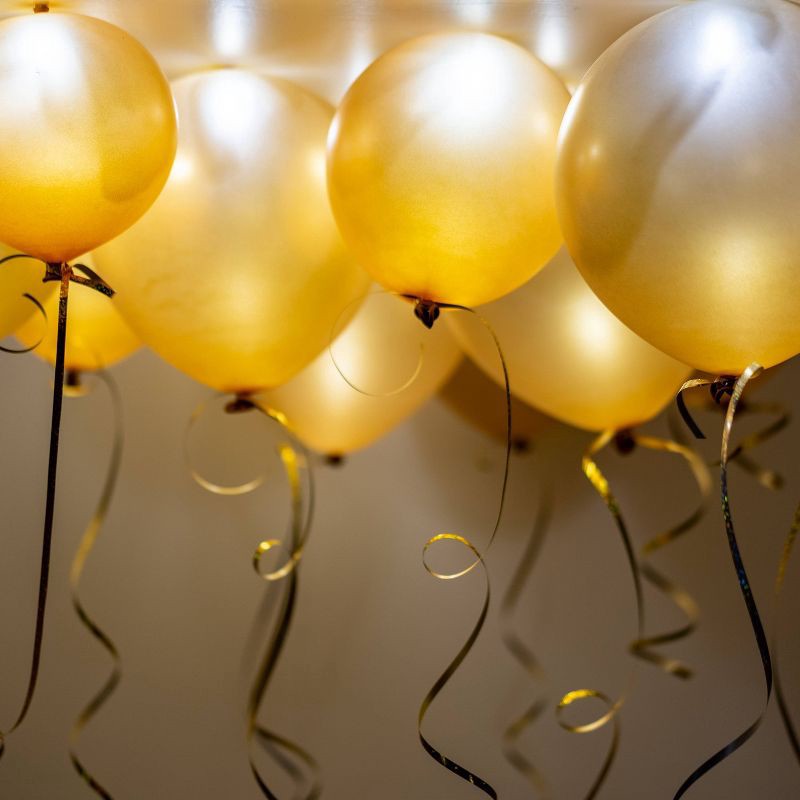 slide 9 of 10, iLLoom Balloon 15ct Gold LED Light Up Balloons - illooms, 15 ct