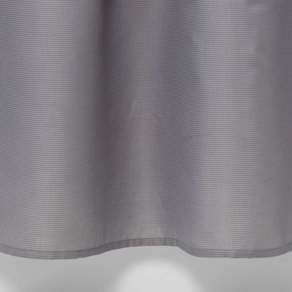 slide 4 of 4, Waffle Weave Shower Curtain Gray - Room Essentials, 1 ct