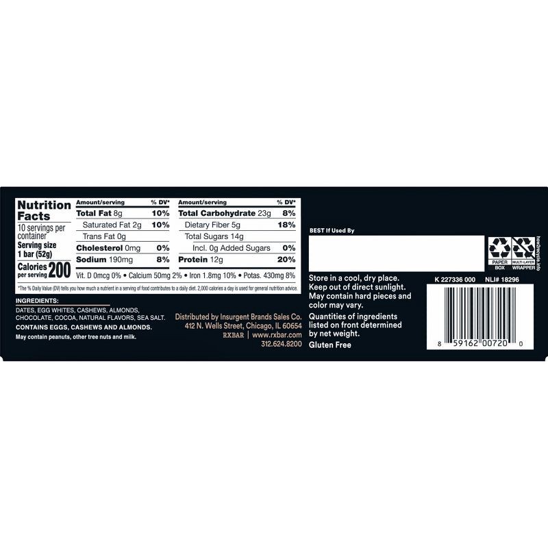 slide 2 of 11, RXBAR Chocolate Sea Salt Protein Bars - 18.3oz/10ct, 18.3 oz, 10 ct
