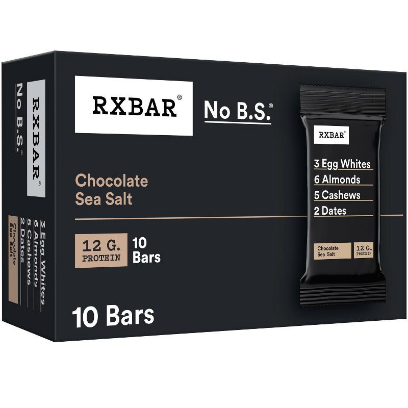 slide 1 of 10, RXBAR Chocolate Sea Salt Protein Bars - 10ct, 10 ct