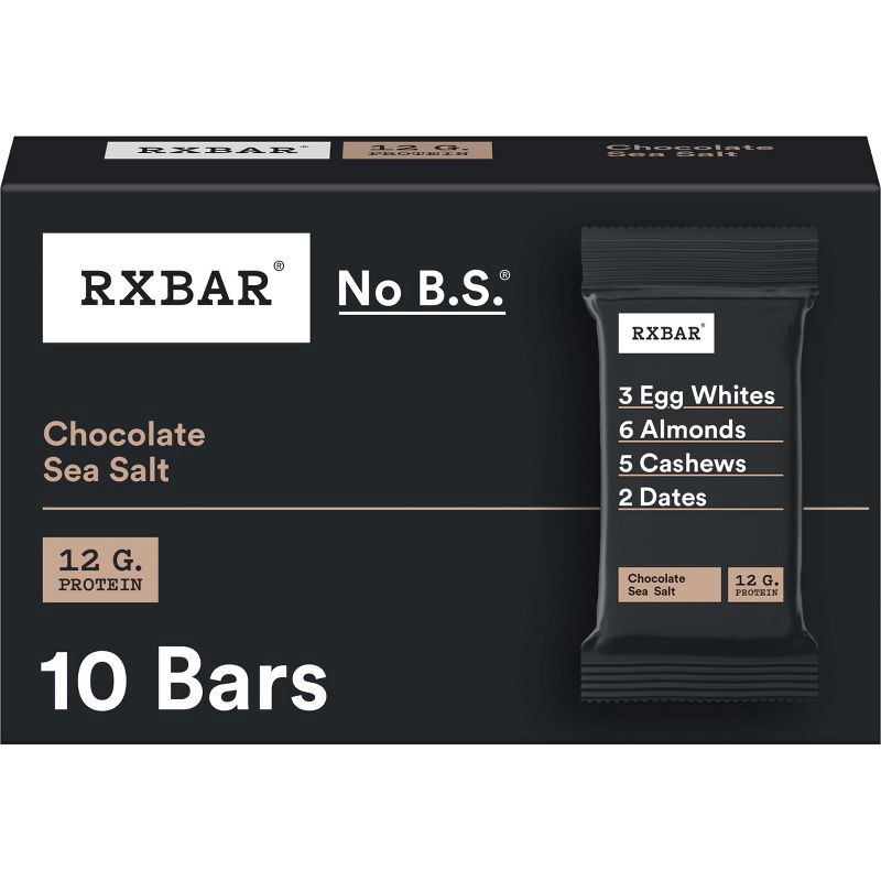 slide 1 of 11, RXBAR Chocolate Sea Salt Protein Bars - 18.3oz/10ct, 18.3 oz, 10 ct