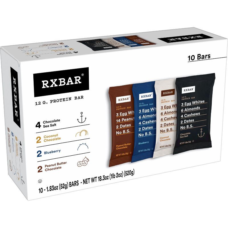 slide 1 of 6, RXBAR Protein Bars Variety Pack - 10ct, 10 ct