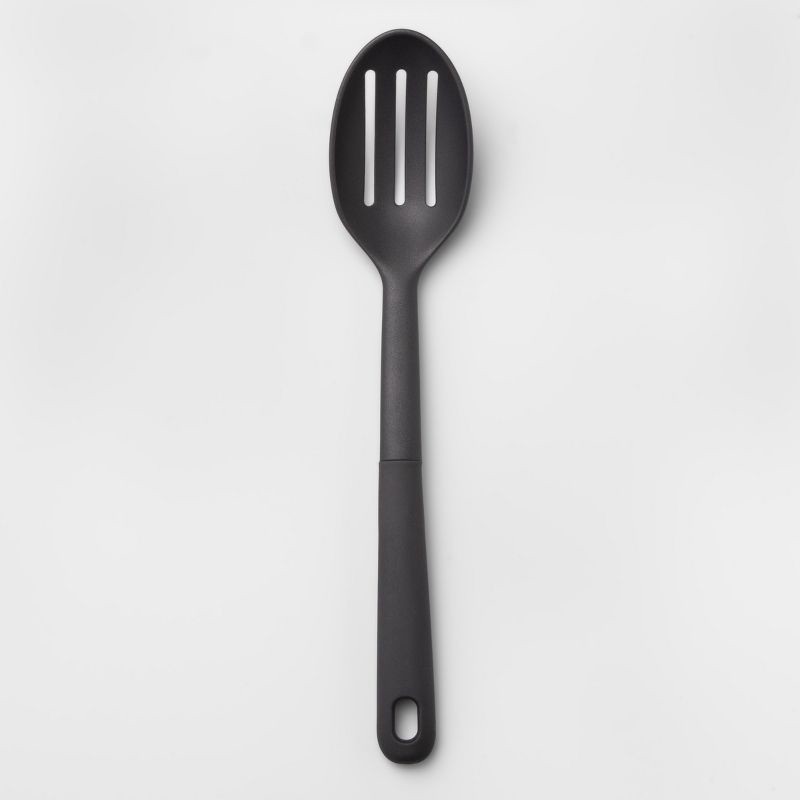 slide 1 of 1, Nylon Slotted Spoon with Soft Grip - Made By Design, 1 ct