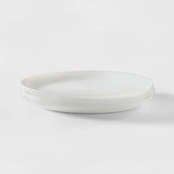 Glass Dinner Plates 10.7" White Set of 6 - Made By Design™