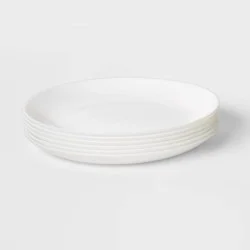 Glass Salad Plates 7.4" White Set of 6 - Made By Design™
