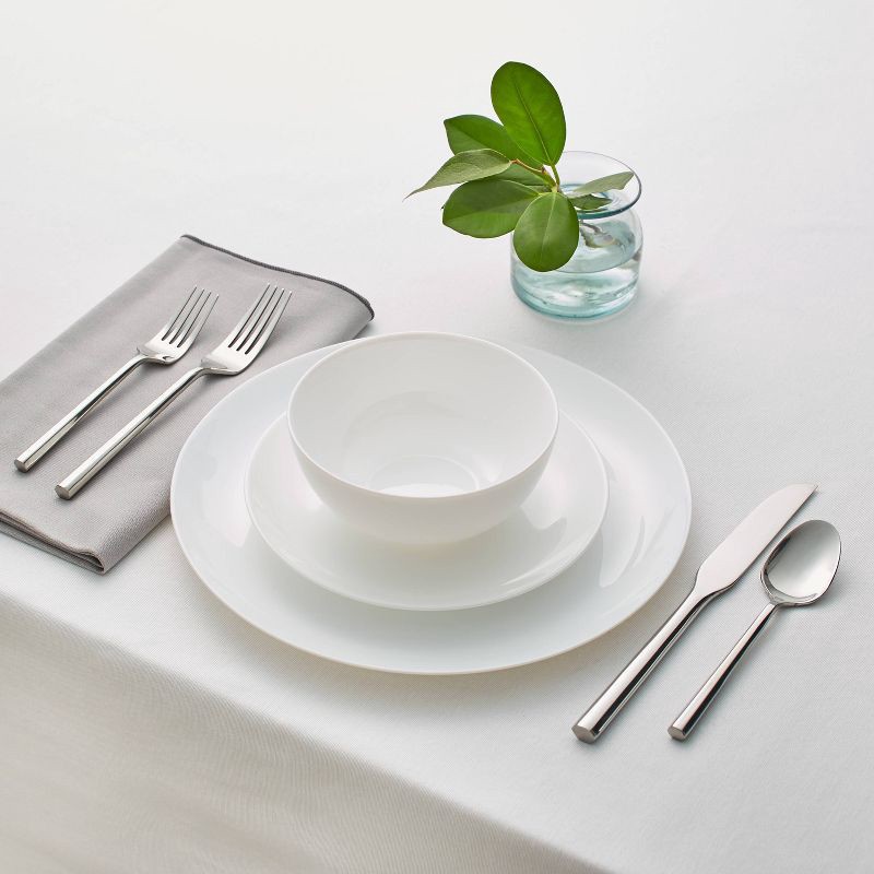 slide 2 of 8, Glass 18pc Dinnerware Set White - Threshold™, 18 ct