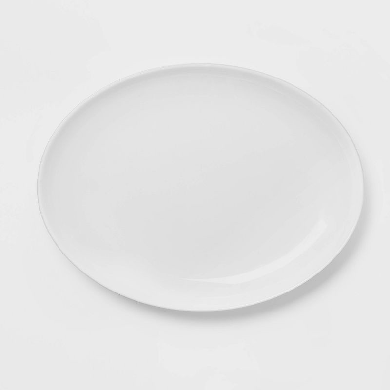 slide 2 of 8, Glass Serving Platter 13" x 9.8" White - Threshold™, 1 ct