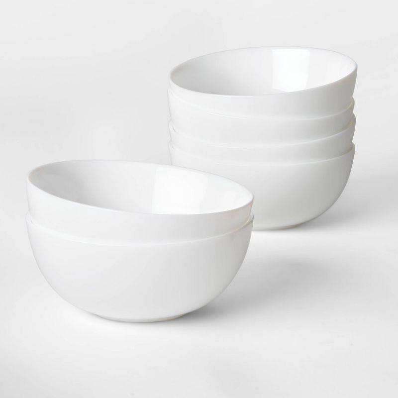slide 1 of 6, Glass Bowls 16oz White Set of 6 - Made By Design™, 6 ct