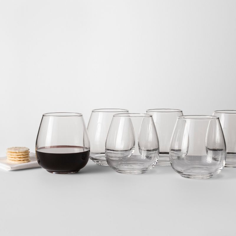 slide 9 of 9, 16oz 6pk Glass Stackable Stemless Wine Glasses - Threshold™, 6 ct; 16 oz