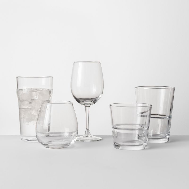 slide 3 of 9, 16oz 6pk Glass Stackable Stemless Wine Glasses - Threshold™, 6 ct; 16 oz