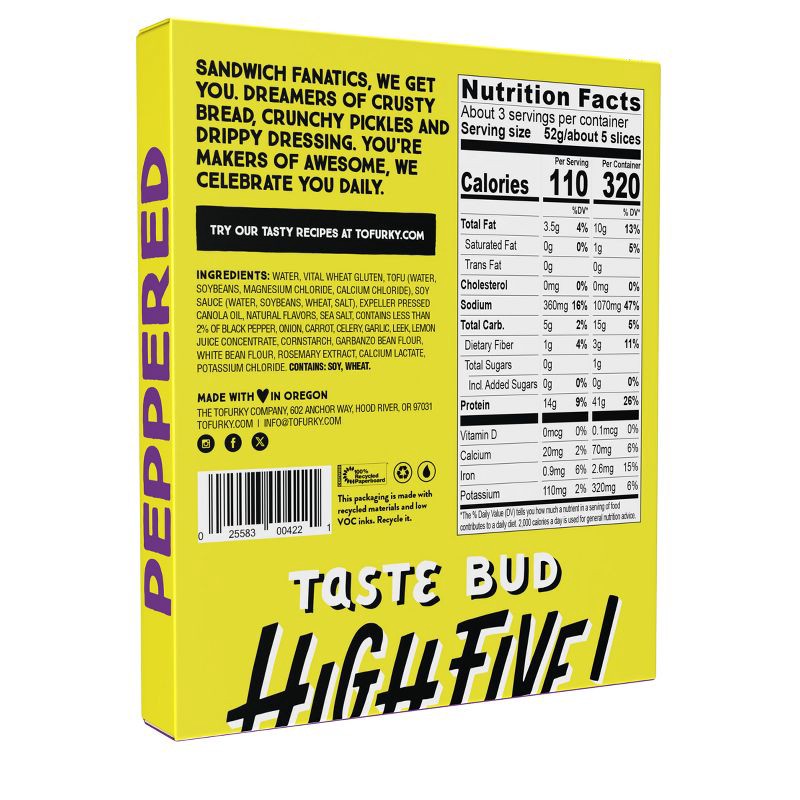 slide 2 of 7, Tofurky Plant Based Peppered Deli Slices - 15ct/5.5oz, 15 ct, 5.5 oz