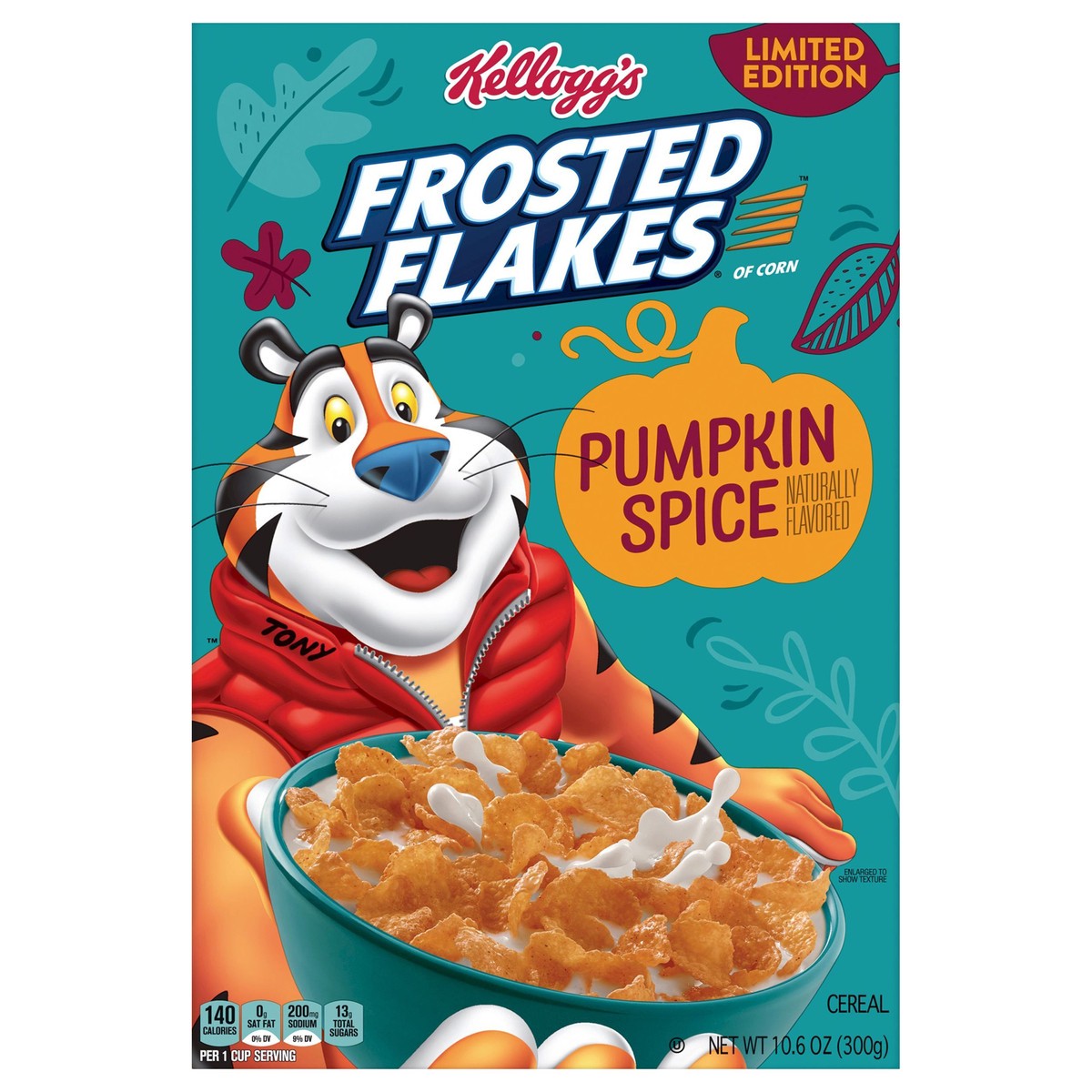 slide 2 of 13, Frosted Flakes Kellogg's Frosted Flakes Cold Breakfast Cereal Pumpkin Spice, 10.6 oz, 10.6 oz