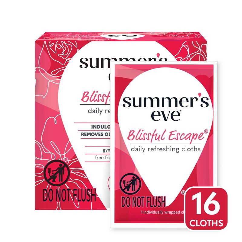 slide 1 of 9, Summer's Eve Feminine Cleansing Wipes - Blissful Escape - 16ct, 16 ct