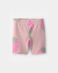 Carter's Toddler Girl Strawberry Bike Shorts - Pink Blush 3T