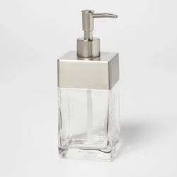 Rectangle Glass with Metal Soap/Lotion Dispenser Clear - Threshold™