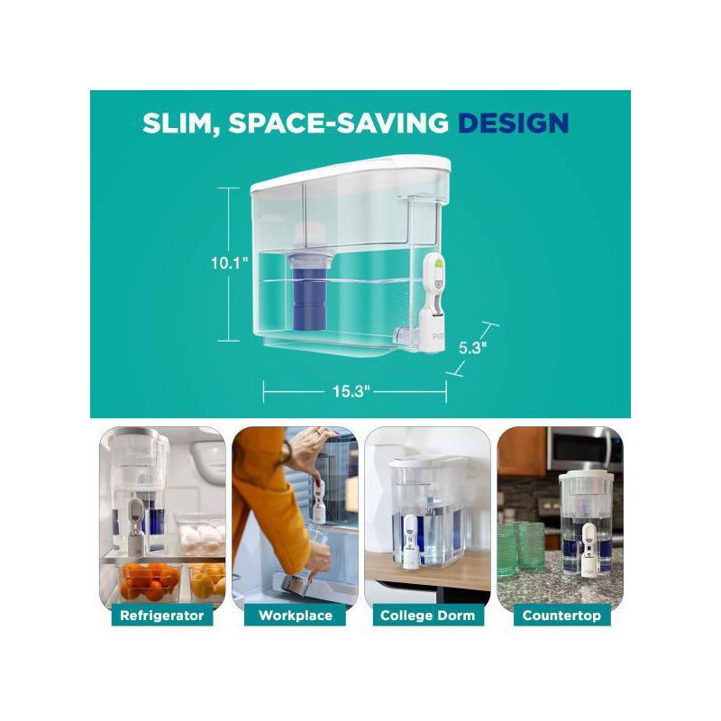 slide 5 of 8, PUR Plus 30-Cup Dispenser Filtration System: PUR Filtration, BPA-Free, Filters Odors & Mercury, Compatible with Pur Pitcher Filters, 1 ct