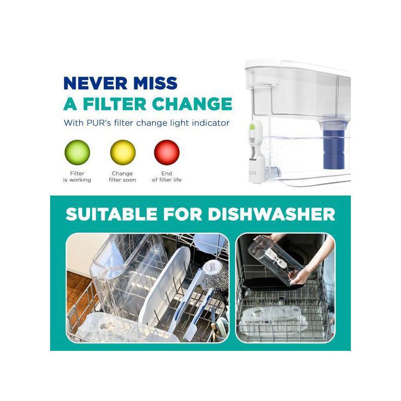 slide 7 of 8, PUR Plus 30-Cup Dispenser Filtration System: PUR Filtration, BPA-Free, Filters Odors & Mercury, Compatible with Pur Pitcher Filters, 1 ct