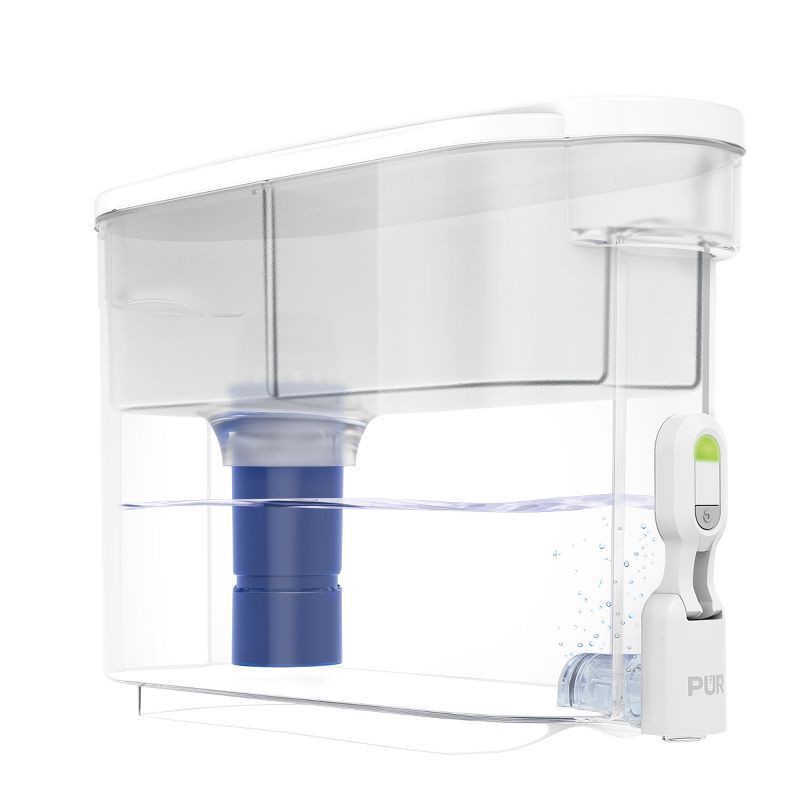 slide 1 of 8, PUR Plus 30-Cup Dispenser Filtration System: PUR Filtration, BPA-Free, Filters Odors & Mercury, Compatible with Pur Pitcher Filters, 1 ct