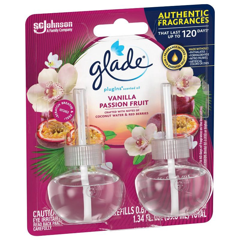 slide 16 of 16, Glade PlugIns Scented Oil Air Freshener Refills - Vanilla Passion Fruit - 1.34oz/2pk, 2 ct; 1.34 oz