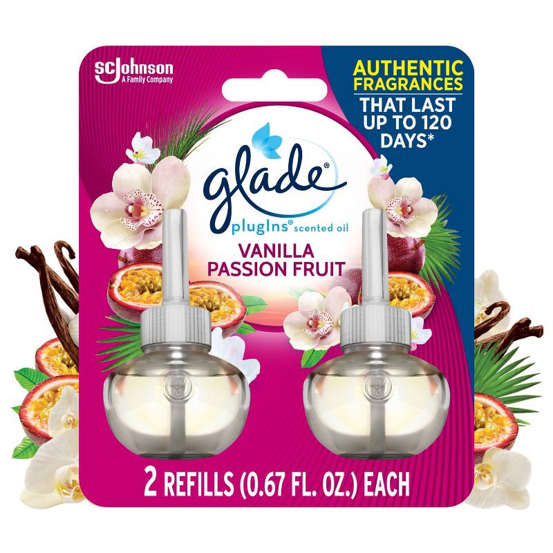 slide 1 of 16, Glade PlugIns Scented Oil Air Freshener Refills - Vanilla Passion Fruit - 1.34oz/2pk, 2 ct; 1.34 oz