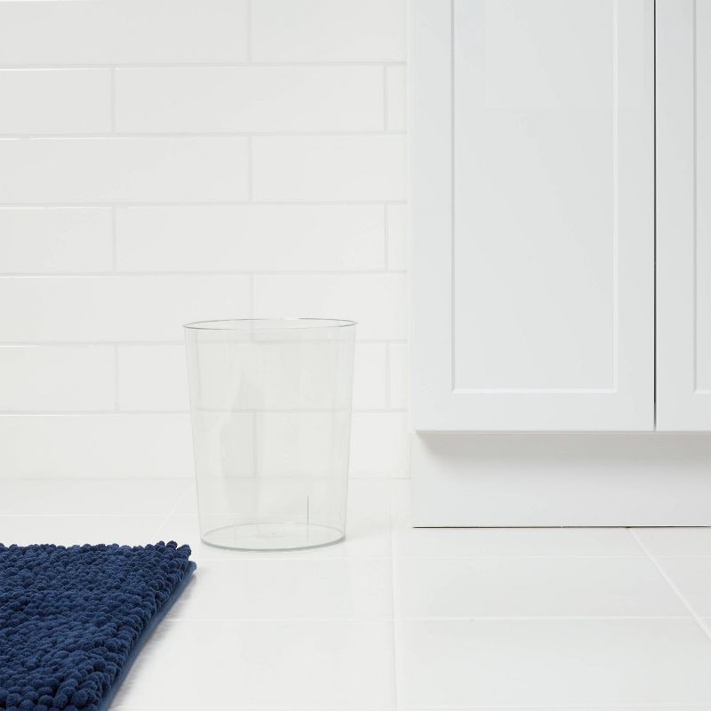 slide 2 of 4, Solid Bathroom Wastebasket Clear - Room Essentials™: Plastic, 10.5" High, 6.5L Acrylic Trash Container, 6.5 liter