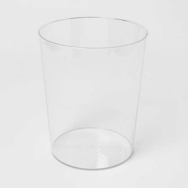 slide 3 of 4, Solid Bathroom Wastebasket Clear - Room Essentials™: Plastic, 10.5" High, 6.5L Acrylic Trash Container, 6.5 liter