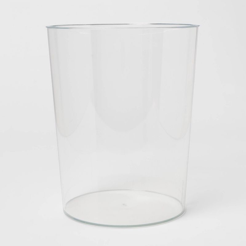 slide 1 of 4, Solid Bathroom Wastebasket Clear - Room Essentials™: Plastic, 10.5" High, 6.5L Acrylic Trash Container, 6.5 liter