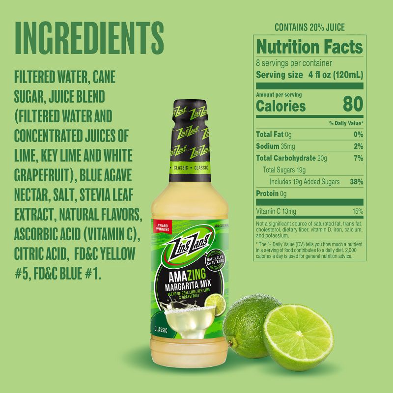 slide 5 of 9, Zing Zang Margarita Mix - 32 fl oz Bottle, 32 fl oz