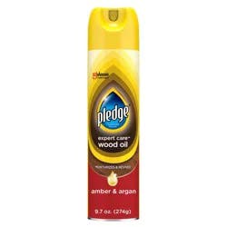 Pledge Expert Care Wood Oil Cleaner & Furniture Polish Spray - Amber & Argan - 9.7oz