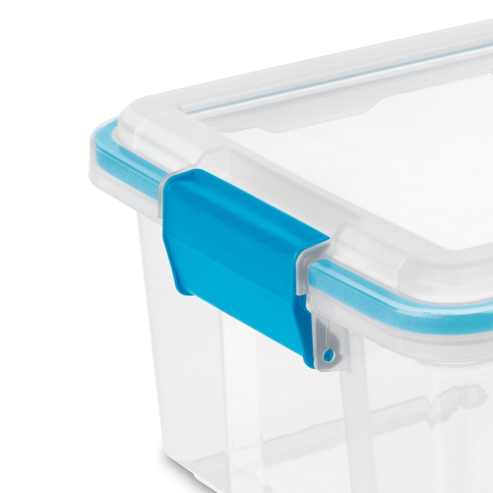 slide 7 of 8, Sterilite Gasket Box Clear With Blue Latches, 12 qt