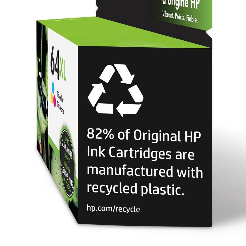 slide 3 of 6, HP Inc. HP 64XL High Yield Original Ink Cartridge, 415 Page Yield - Tri-Color(N9J91AN#140), 1 ct