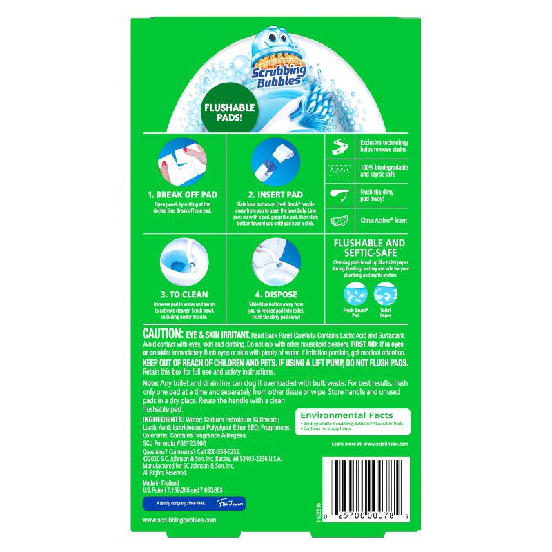 slide 3 of 8, Scrubbing Bubbles Fresh Brush Flushable Toilet Bowl Cleaner Refills - 20ct, 20 ct