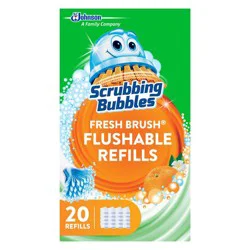Scrubbing Bubbles Fresh Brush Flushable Toilet Bowl Cleaner Refills - 20ct: Foam Material, Citrus Scent, Porcelain Application