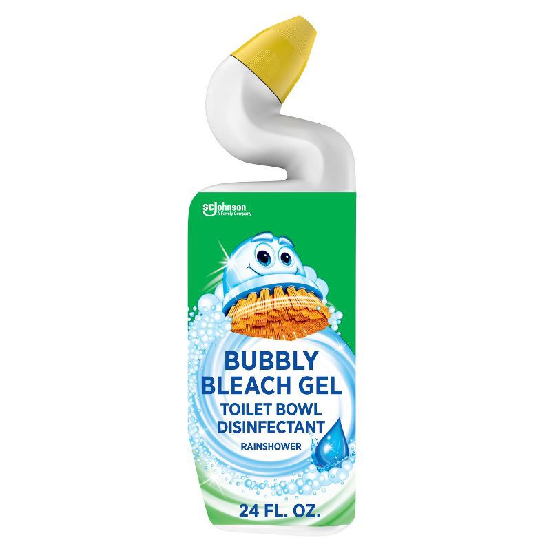 slide 1 of 8, Scrubbing Bubbles Rainshower Scent Bubbly Bleach Gel Toilet Bowl Cleaner - 24oz, 24 oz