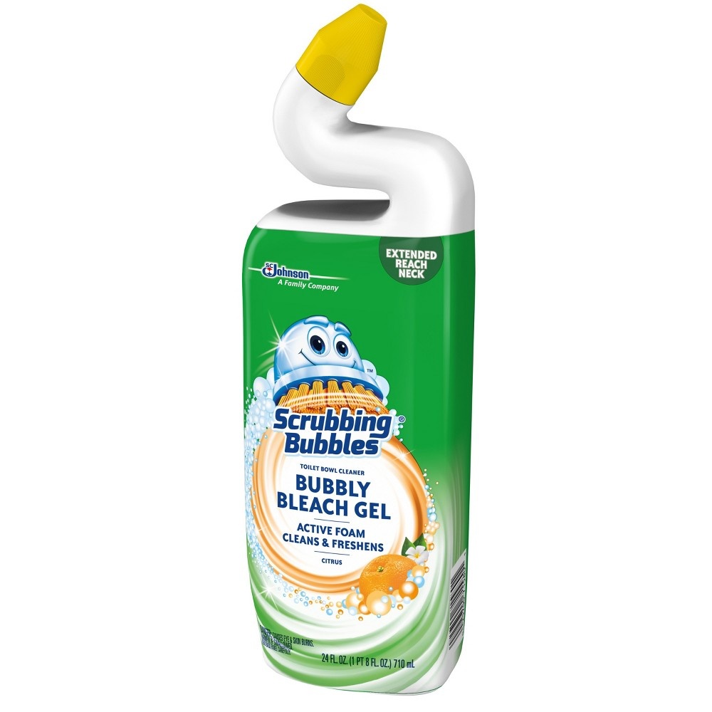 slide 2 of 5, Scrubbing Bubbles Bubbly Bleach Citrus Toilet Bowl Cleaner, 24 oz