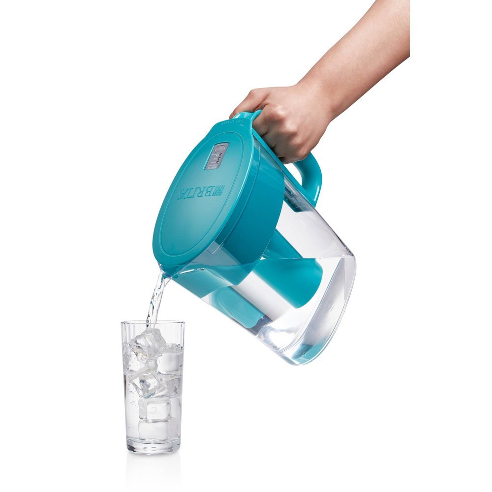 slide 2 of 6, Brita Water Filter 6-Cup Metro Water Pitcher Dispenser with Standard Water Filter - Turquoise, 1 ct