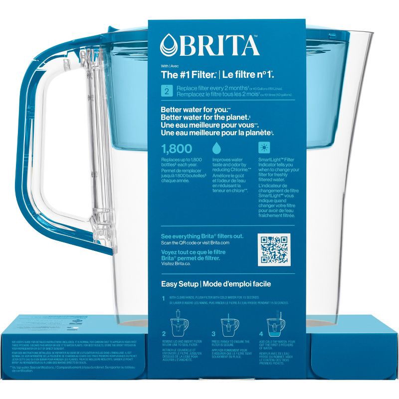 slide 6 of 10, Brita Water Filter 6-Cup Denali Water Pitcher Dispenser with Standard Water Filter - Teal, 1 ct