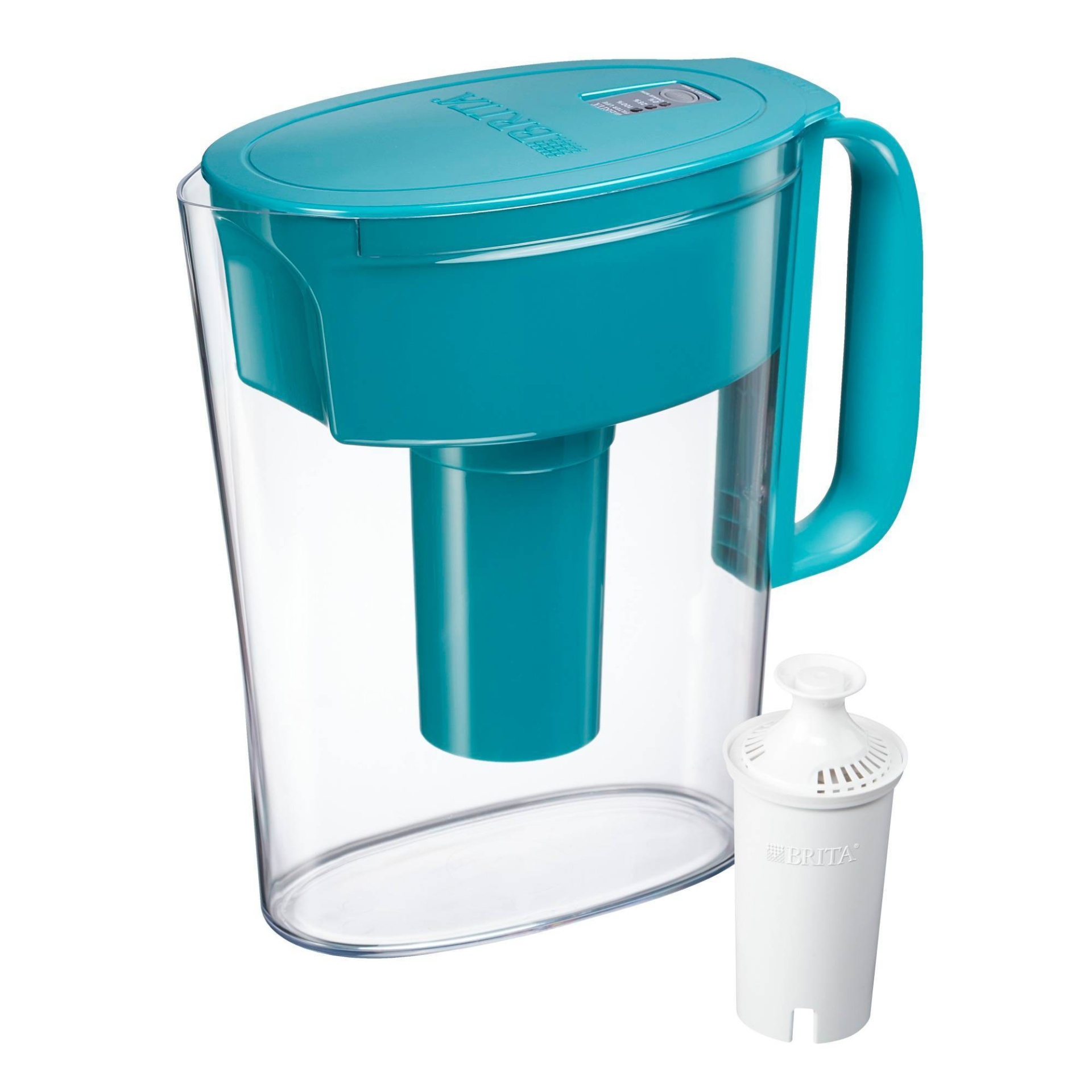 slide 1 of 6, Brita Water Filter 6-Cup Metro Water Pitcher Dispenser with Standard Water Filter - Turquoise, 1 ct