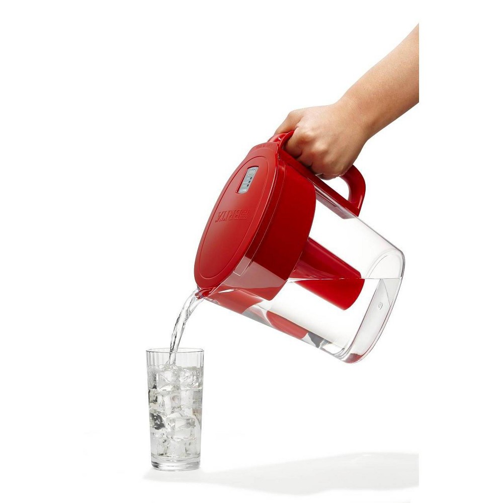 slide 4 of 6, Brita 6-Cup Metro Water Pitcher Dispenser with Standard Water Filter - Red, 1 ct